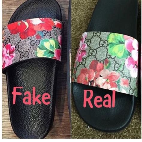 authentic vs fake gucci slides|the real gucci slides.